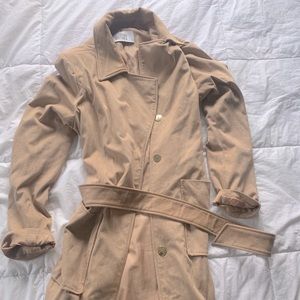 Gorgeous tan velvet trench coat